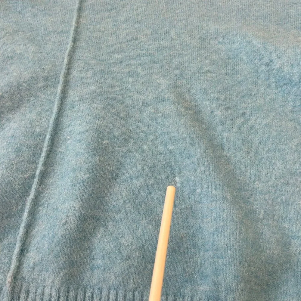 alpaca merino wool Nylon blend sweater size S Ice Blue exposed seams slouchy